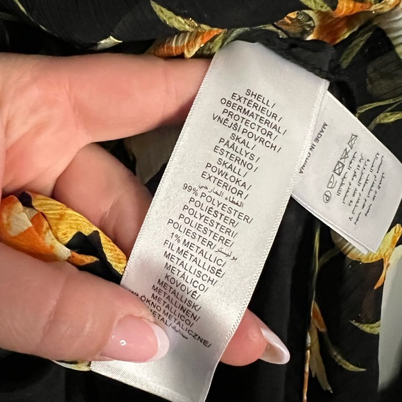 #20 AIDAN MATTOX • METALLIC FLORAL PRINT W. SLIT • NWT - Picture 9 of 9